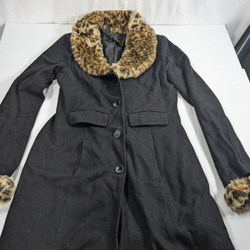 Grass Collection Faux Fur (removable) Animal Print Wool Blend Large Mob Wife